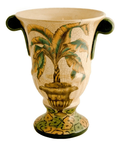 Cachepot (vaso) Cerâmica Brilhante Com Acabamento Craquelê