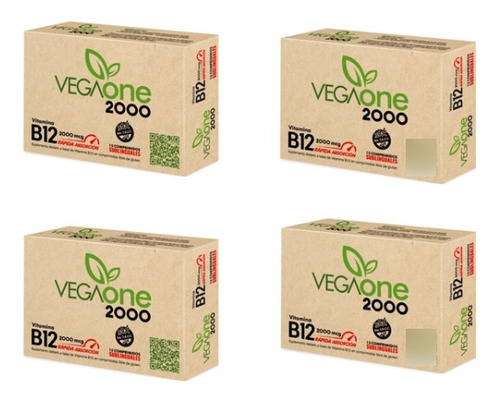 Vegaone 2000 Vitamina B12 X 4 By Poweza
