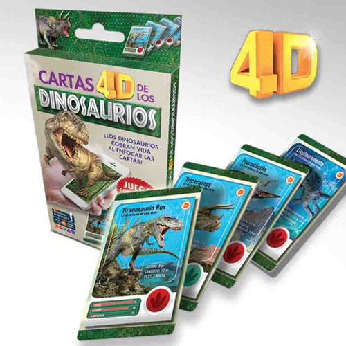 Cartas 4d De Los Dinosaurios - Varios Autores