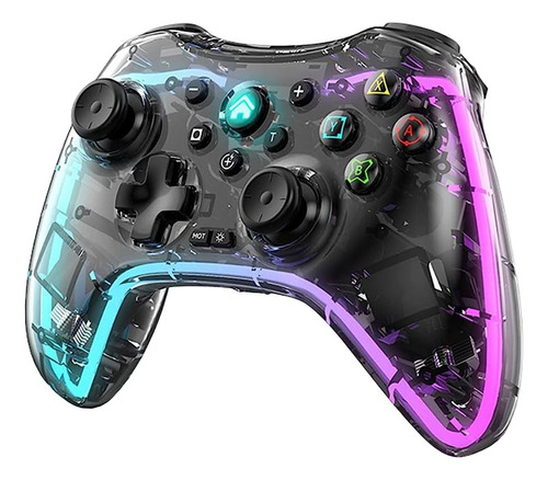 Controlador Gaming Rgb Transparente Inalámbrico Android Ios