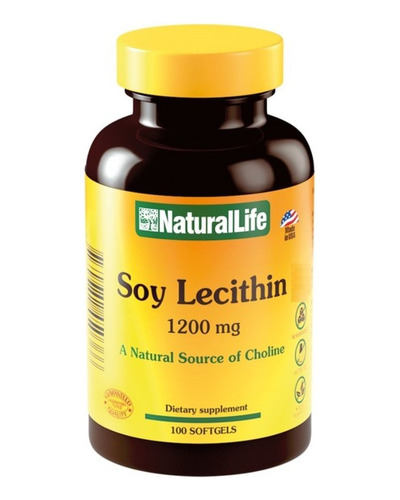 Soy Lecithin Lecitina De Soja Natural Life 1200mg X 100 Cap