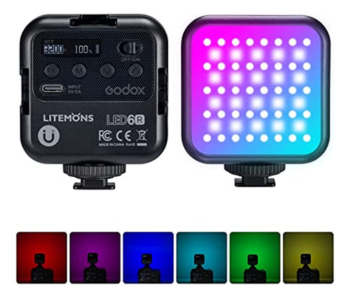 Luz De Video Godox Led6r Rgb, Luz De Cámara Led A Todo Color