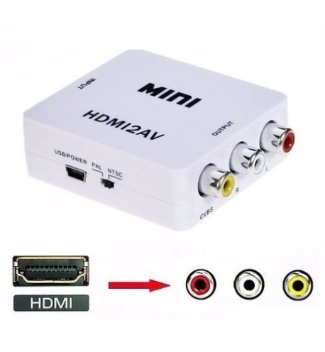 Imagen 7 de 10 de Conversor Hdmi A Rca Full 1080p Notebook Proyector Fact A B