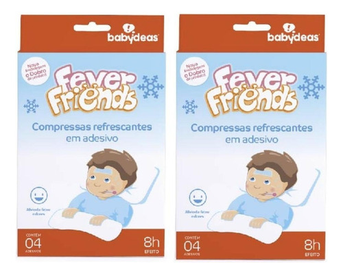 Fever Friends Compressa Refrescante Alívio Febre Kit Com 2