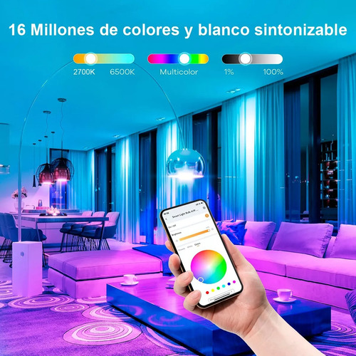 Foco Inteligente Wifi App Alexa Rgbcw Smart Led Bombilla