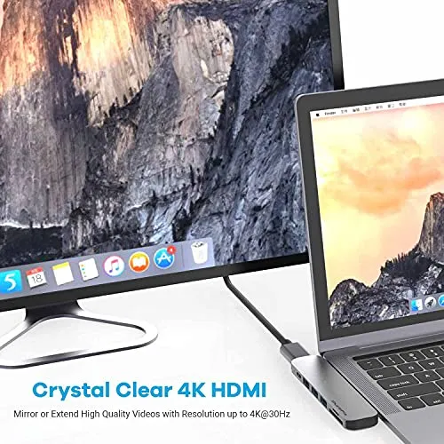 Hub Purefix Mac Usb C, Adaptador Multipuerto Thunderbolt 3 A