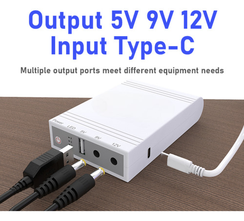 Mini Ups Portatil Wgp Dc 14watt Usb 5-9-12v 5200mah Real