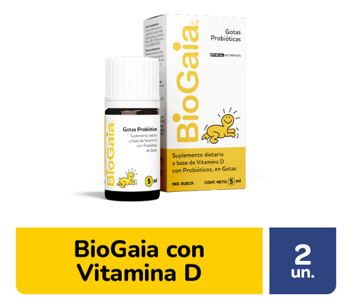 Imagen 1 de 3 de Biogaia Gotas Probioticas Vitamina D Suplemento 5 Ml X 2 Un