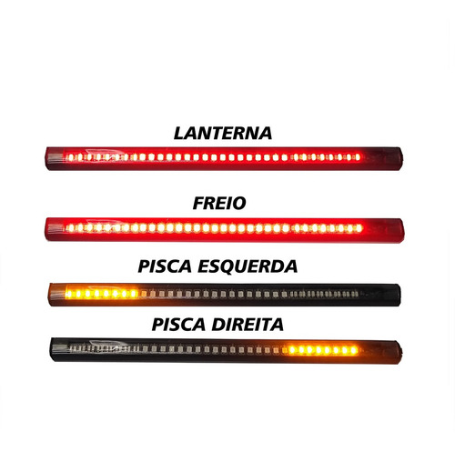 Imagem 7 de 10 de Fita De 48 Leds Com Luz De Lanterna Piscas E Luz De Freio