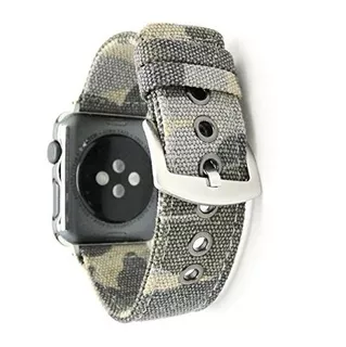 Para Apple Watch Band 44mm 42mm Canvas Cotton Woven Bra...