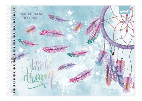 Caderno Desenho Cartografia Capa Dura Dreams 48 Folhas