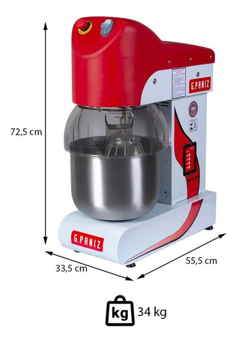 Batedeira Planetária Ind 12l G.paniz Bp12rp 4 Vel 220v 3 Bat