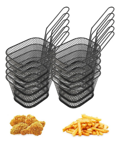 10 Mini Cesta Para Servir Papas Fritas Nuggets Canasto 10x8