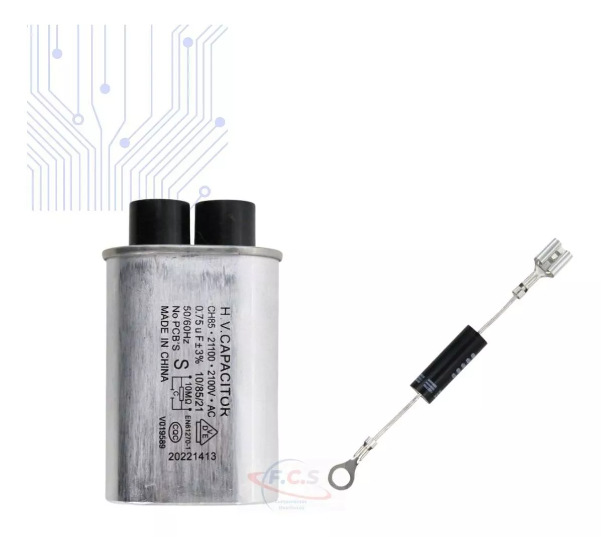 Primeira imagem para pesquisa de capacitor de microondas