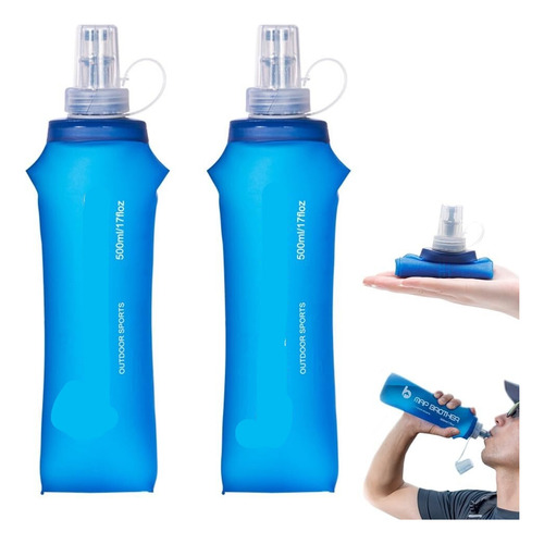 Botella De Agua Plegable, 500ml Soft Flask De Tpu, Botella