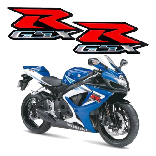 Emblema Adesivo Resinado Suzuki Gsxr Gsx R Vermelho Par Re5