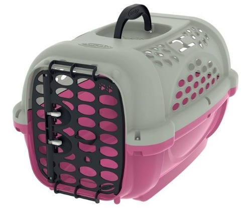 Caja de transporte Panther para perros y gatos número 01, color rosa y parte inferior