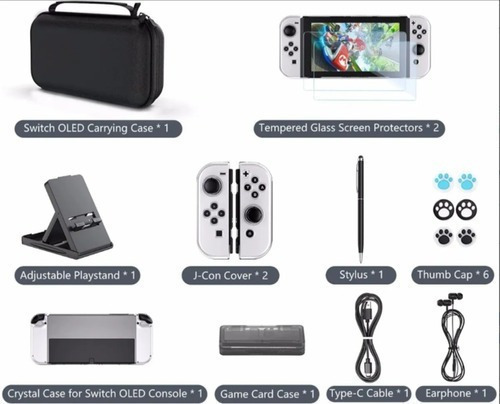 Imagen 3 de 7 de Kit De Accesorios Para Estuche Oled De Nintendo Switch