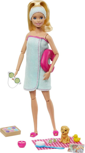 Barbie Spa Doll Set Con Cachorro Y 9 Accesorios, Incluido Pa