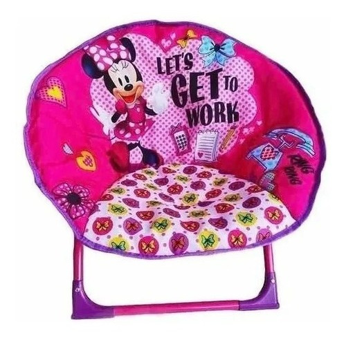 Silla Sillón Plegable Minnie Mouse Disney Niñas Comodo Suave