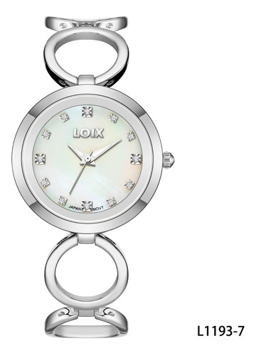 Reloj Mujer Loix® L1193-7 Plateado Con Tablero Blanco