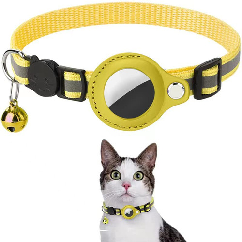 Airtag - Collar Reflectante Para Gatos Con Campana Y Soport.