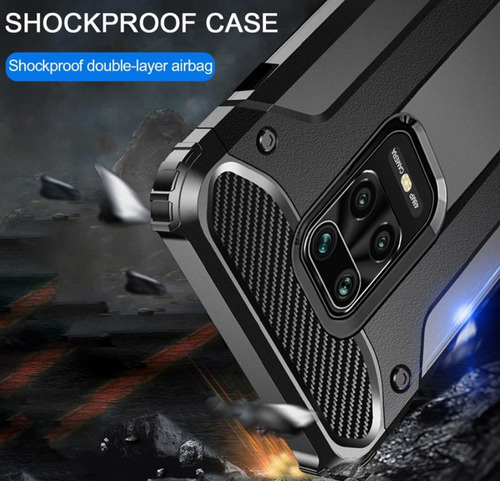 Capa Anti-impacto Hybrid Rugged P/ Xiaomi Redmi Note 9 Preta