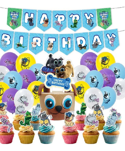 Cotillón Puppy Dog Pals Decoración Cumpleaños Bingo Y Roll