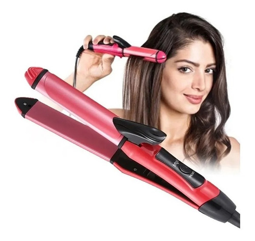 Plancha  De Cabello  Alisadora Y  Rizadora 2 En 1 , Nova