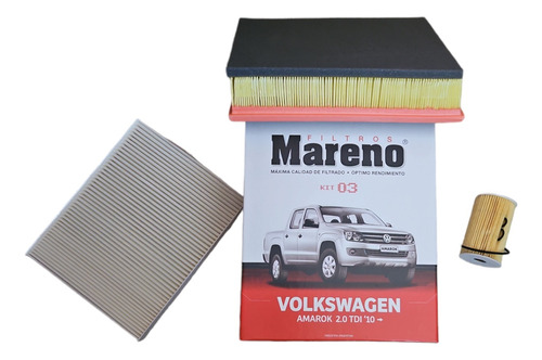 Kit X 3 Filtros Volkwagen Vw Amarok 2.0 Tdi