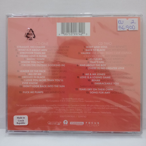 Back To Black Songs Original Motion Picture 2cd Nuevo