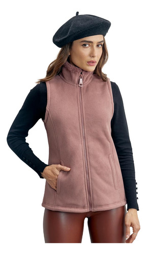 Chaleco De Polar Fleece Rosa Para Mujer Holly Land 1214 Liso