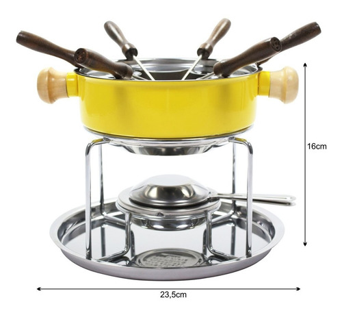 Aparelho De Fondue Para Queijo Chocolate Panela Para Fundi Cor Amarelo