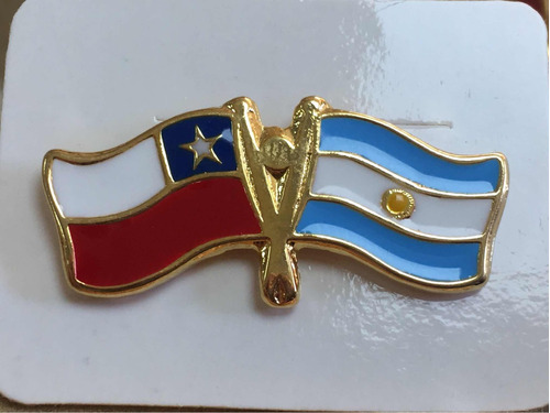 Pin Bandera Chile Y Argentina Entrelazadas
