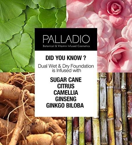 Base de maquillaje en polvo compacto Palladio Base herbal Wet & Dry Foundation