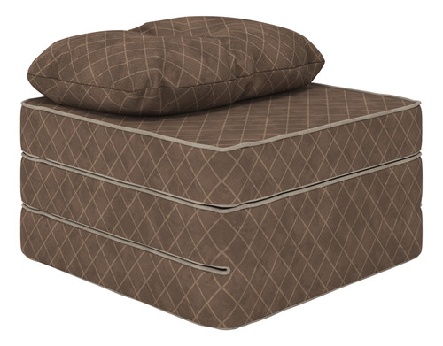 Puff Solteiro Marrom Dobrável Confortável E Funcional, Ideal Para Sala Ou Quarto, Compacto E Sofisticado, Perfeito Como Assento Extra Ou Apoio Para Os Pés, Design Moderno E Elegante Modelo: Matelassê