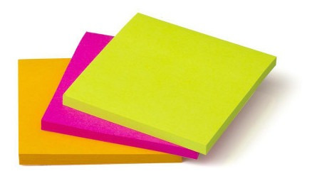 Kit Com 5 Blocos Adesivo Post-it Color 100x76mm Stick Note