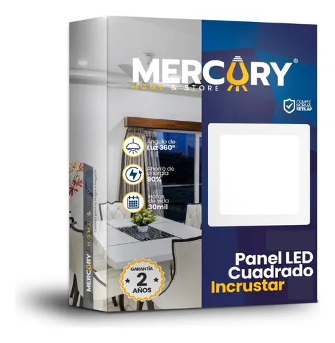 Panel Led 30w Incrustar Certificada Cuadrado 29,5cm X6 Und