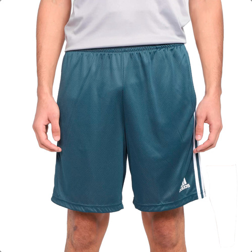 Shorts Masculino adidas Malha 3 Listras Esportivo Academia