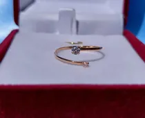 Comprar Anillo Ajustable Con Circones Oro 18 Kilates Nacional 