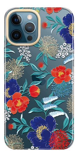 Funda Baisrke Para iPhone 12/12 Pro Red Blue Blossom