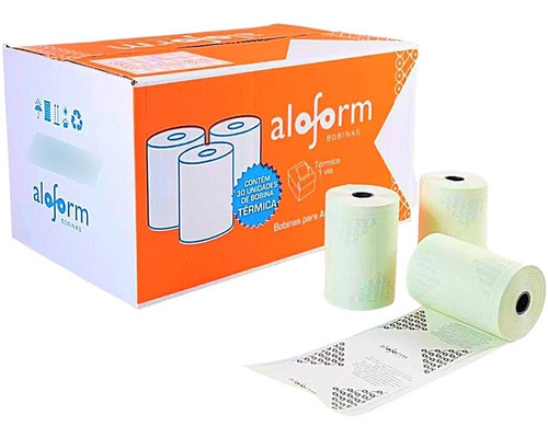 Aloform 30 Bobinas Térmicas 80x40 Cor Branco