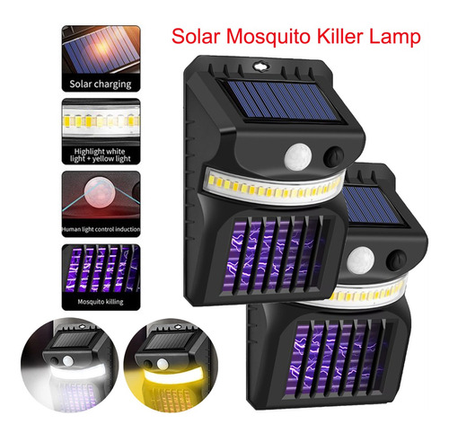 Lámpara De Pared Para Matar Mosquitos Con Energía Solar De 2