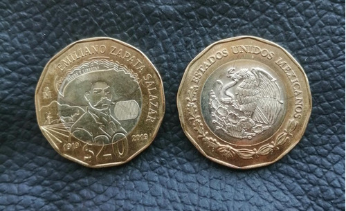 Moneda Conmemorativa De 20 Pesos Del General Emiliano Zapata