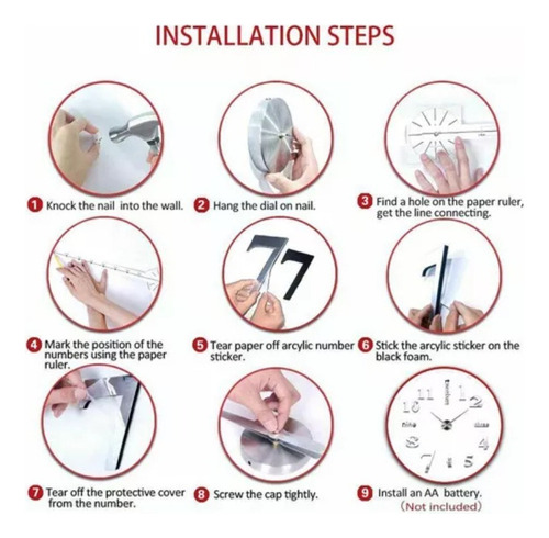 Wh Nuevo Reloj Pared 3d Moderno Diy Con Pegatinas Pared