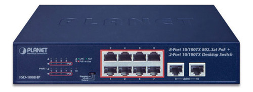 Switch Planet, 8 Puertos Poe 802.3af/at, 30 W / Fsd-1008hp