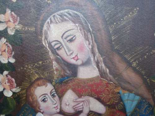 Pintura Virgen De La Buena Leche Santa María Niño Cuzqueño