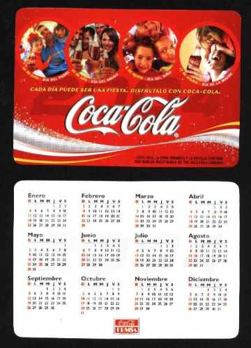 Calendario Almanaque Bolsillo Coca Cola Femsa 2004 Argentina