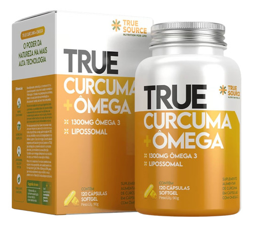 True Cúrcuma (95%) + Ômega 3 (1300mg) True Source - Original