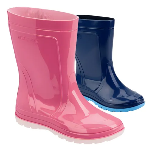 Bota Galocha Infantil Grendene Kids Impermeável Azul E Rosa